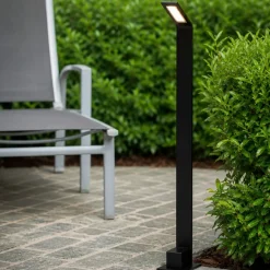 Lampioni Da Giardino-Selezionato da Mazzolaluce Lampionne da giardino nero 80cm led 6w 3000k design moderno