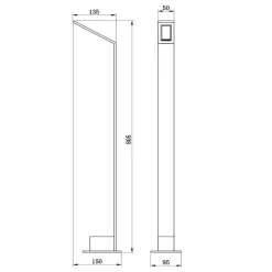 Lampioni Da Giardino-Selezionato da Mazzolaluce Lampionne da giardino nero 80cm led 6w 3000k design moderno