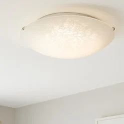 Plafoniere Moderne-Ideal Lux Lana pl3 plafoniera 40cm vetro serigrafato per camera da letto