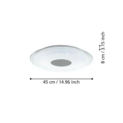 Plafoniere Moderne-Eglo Lanciano z plafoniera smart moderna 45cm dimmerabile da 2700k a 6500k