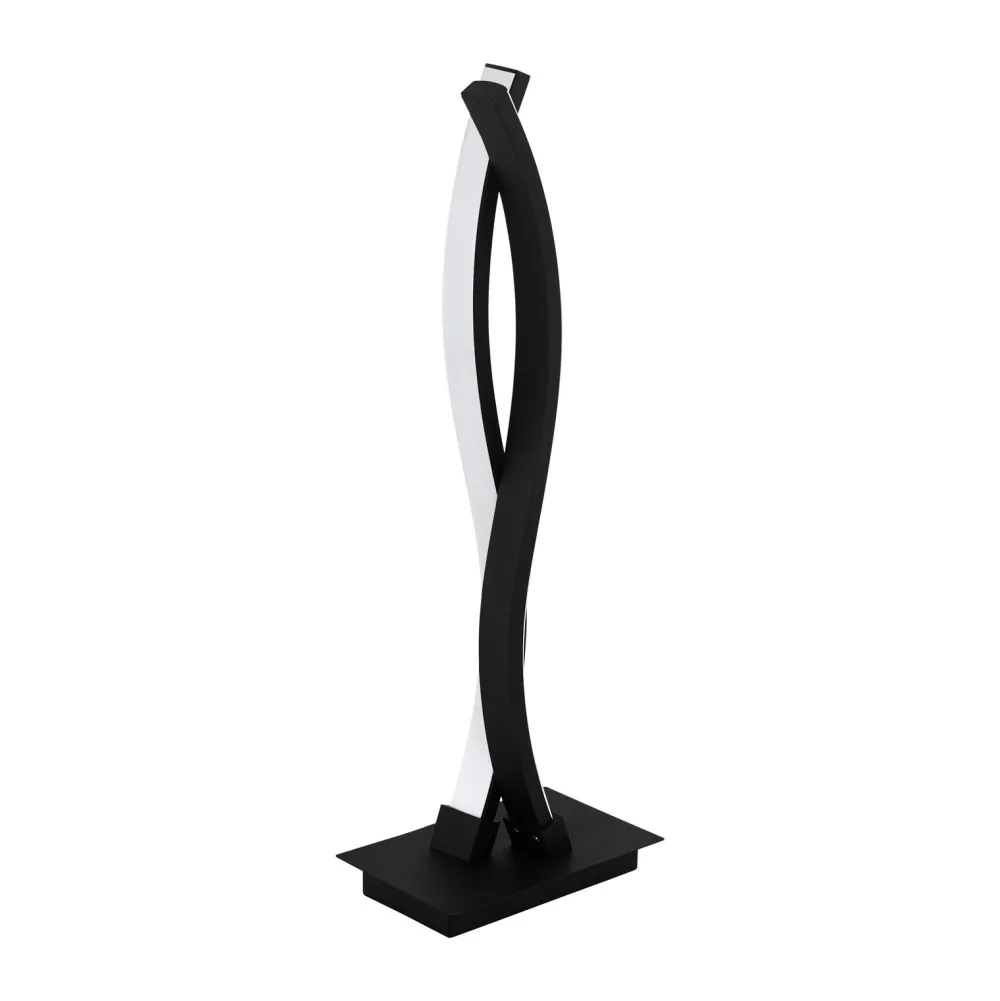 Lampade Da Tavolo-Eglo Lasana lampada da tavolo moderna nera per soggiorno