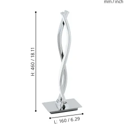 Lampade Da Tavolo-Eglo Lasana lampada design da tavolo moderna led 10w 3000k cromo