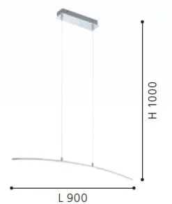 Lampadari Cucina-Eglo Lasana lampadario pendente curvo per tavolo da cucina cromo 15w 3000k