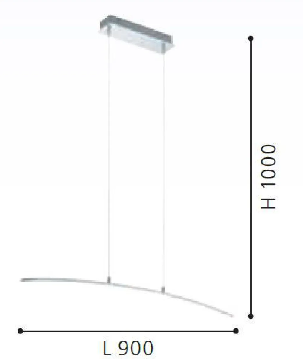 Lampadari Cucina-Eglo Lasana lampadario pendente curvo per tavolo da cucina cromo 15w 3000k