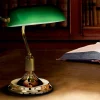 Lampade Da Tavolo-Ideal Lux Lawyer tl1 lampada per scrivania classica ottone lucido vetro verde