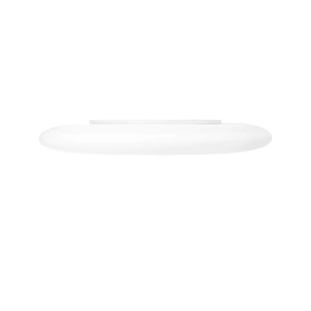 Plafoniere Moderne-Ideal Lux Level pl d40 plafoniera a led 22w 3000k ovale 40cm vetro bianco