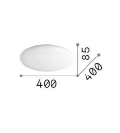 Plafoniere Moderne-Ideal Lux Level pl d40 plafoniera a led 22w 3000k ovale 40cm vetro bianco
