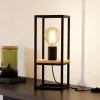 Lampade Da Tavolo-Eglo Libertad lampada da tavolo nera design minimal