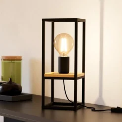 Lampade Da Tavolo-Eglo Libertad lampada da tavolo nera design minimal