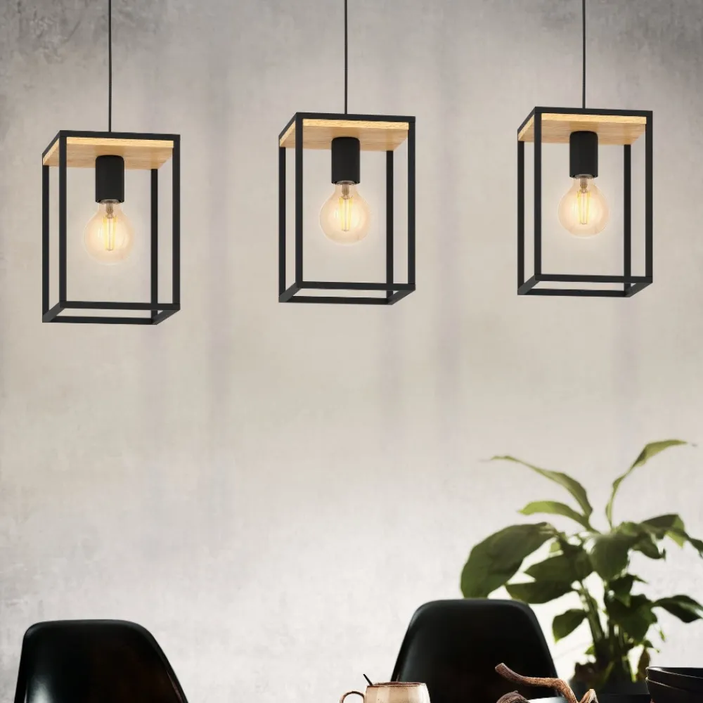 Lampadari Cucina-Eglo Libertad lampadario per tavolo da cucina 3 luci