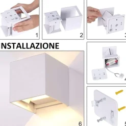 Applique Da Esterno-Life Electronics Life applique cubo da esterno led 7w 4000k marrone fp