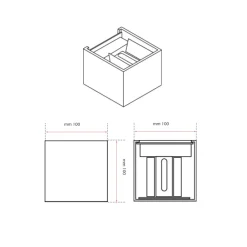 Applique Da Esterno-Life Electronics Life applique cubo da esterno led 7w 4000k marrone fp