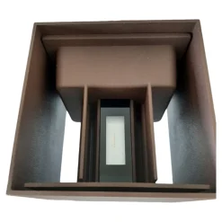 Applique Da Esterno-Life Electronics Life applique da esterno cubo marrone led 7w 3000k fp