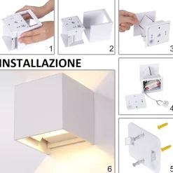 Applique Da Esterno-Life Electronics Life applique da esterno cubo marrone led 7w 3000k fp