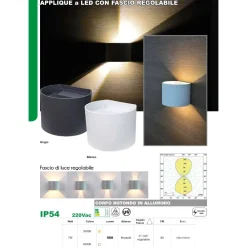 Applique Da Esterno-Life Electronics Life applique grigio antracite led 7w 3000k per esterno
