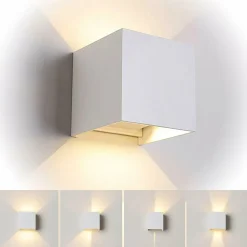 Applique Da Esterno-Life Electronics Life applique led 20w 3000k 4000k 5000k cubo bianco per esterno