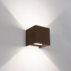Applique Da Esterno-Life Electronics Life applique per esterni cubo marrone led 20w 3000k 4000k 5000k