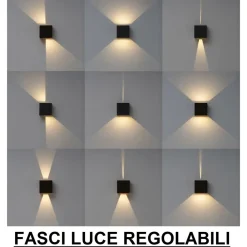 Applique Da Esterno-Life Electronics Life applique per esterni cubo marrone led 20w 3000k 4000k 5000k