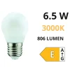 Lampadine Led-Life Electronics Life lampadina e27 led 6.5w 3000k 806lm mini sfera bianca milky