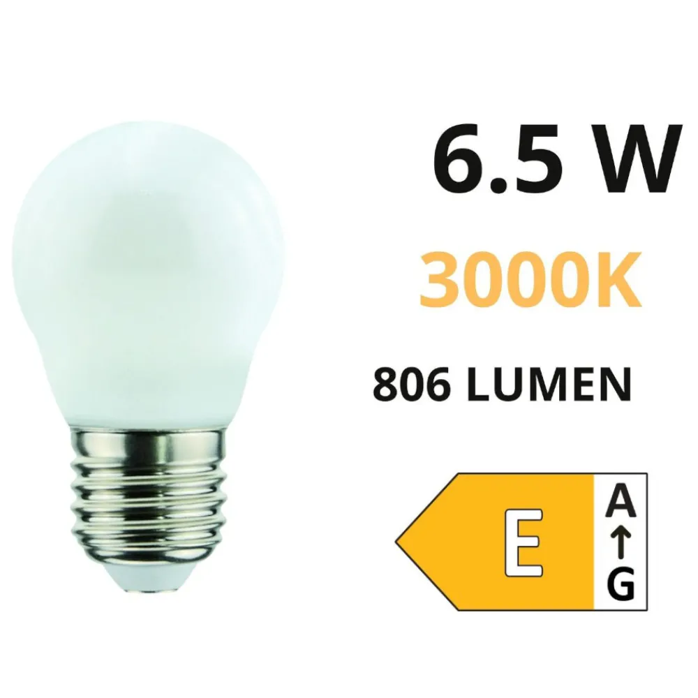Lampadine Led-Life Electronics Life lampadina e27 led 6.5w 3000k 806lm mini sfera bianca milky