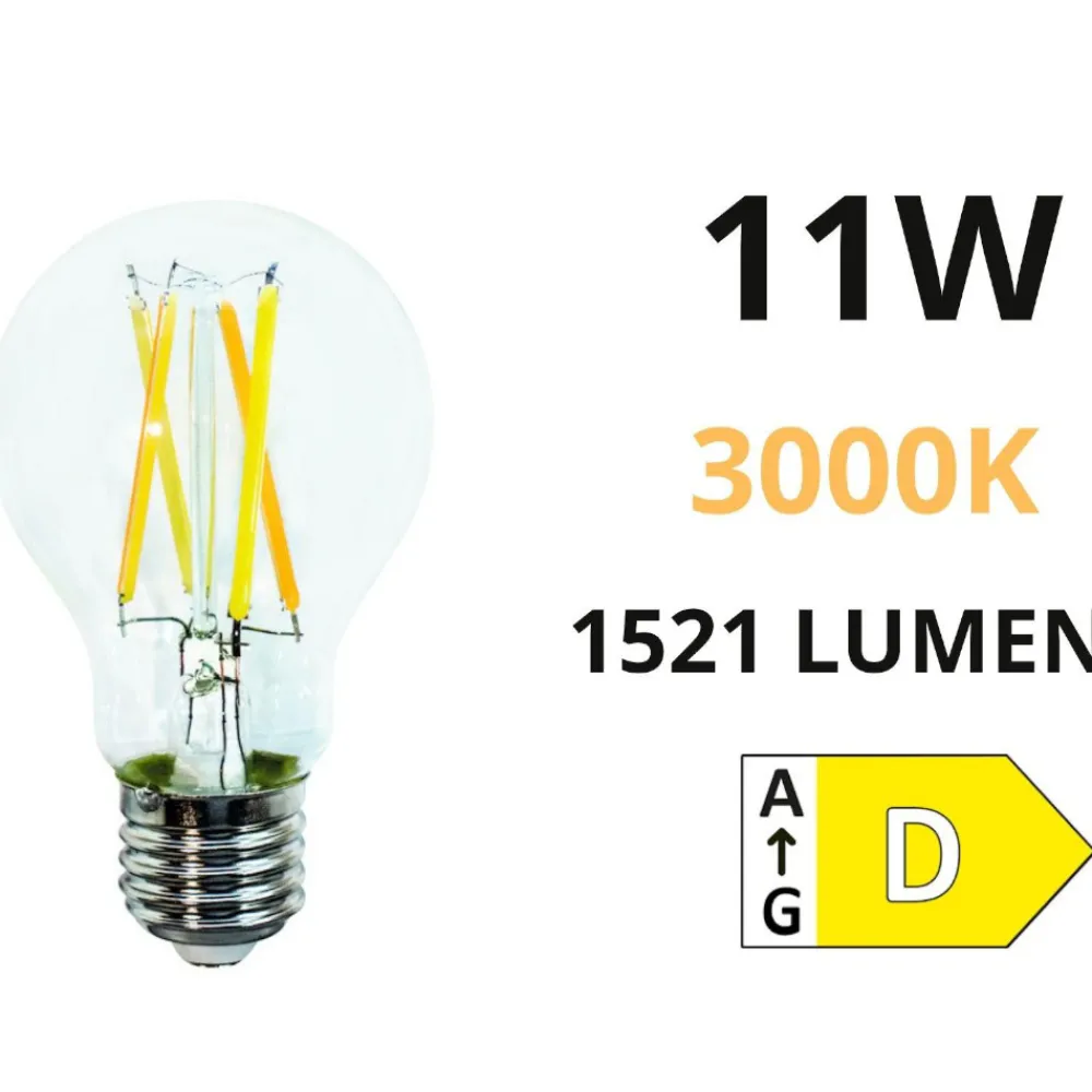 Lampadine Led-Life Electronics Life lampadina e27 11w 3000k 1521lm vetro goccia trasparente