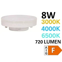 Lampadine Led-Life Electronics Life lampadina gx53 led 8w 3000 4000k 6500k 720 lumen
