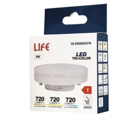 Lampadine Led-Life Electronics Life lampadina gx53 led 8w 3000 4000k 6500k 720 lumen
