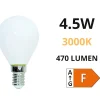 Lampadine Led-Life Electronics Life lampadina led e14 milky 4,5w 3000k 470lm minisfera vetro bianco