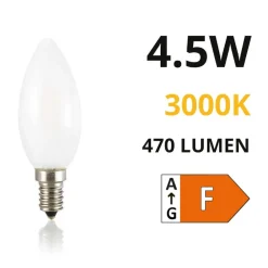 Lampadine Led-Life Electronics Life lampadina led e14 4,5w 3000k 470lm vetro milky