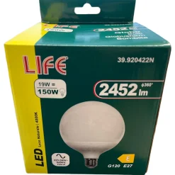 Lampadine Led-Life Electronics Life lampadina led globo e27 19w 4000k 2452lm