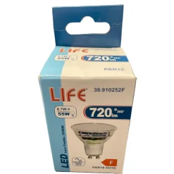 Lampadine Led-Life Electronics Life lampadina led gu10 vetro 6.7w 6500k 720lm 220v ottica 180