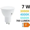 Lampadine Led-Life Electronics Life lampadina led gu10 7w cct 3000k 4000k 6500k 700 lumen ottica 100