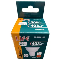 Lampadine Led-Life Electronics Life lampadina led gu10 5w 3000k 403lm ottica 100 39.910215c