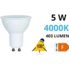 Lampadine Led-Life Electronics Life lampadina led gu10 5w 4000k ottica 100 403lm 39.910215n