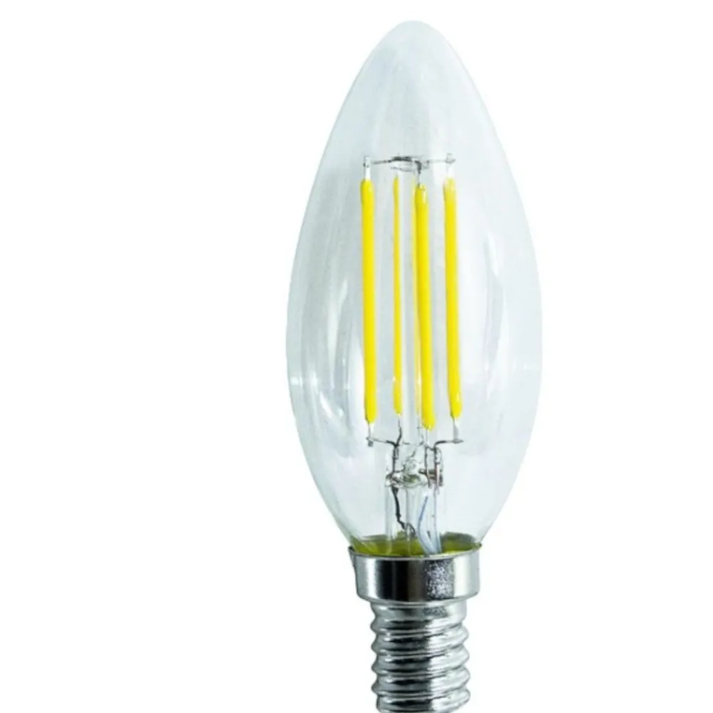 Lampadine Led-Life Electronics Life lampadina led oliva e14 4.5w 4000k 470lm vetro trasparente 39.920022n40