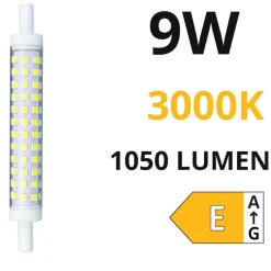 Lampadine Led-Life Electronics Life lampadina led r7s 9w 3000k 1050lm ottica 360 118mm