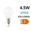 Lampadine Led-Life Electronics Life lampadina mini sfera e14 4,5w 4000k 470lm vetro bianco milky