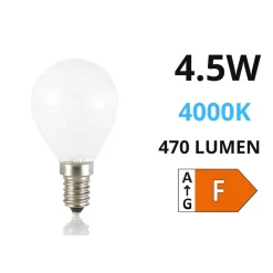 Lampadine Led-Life Electronics Life lampadina mini sfera e14 4,5w 4000k 470lm vetro bianco milky