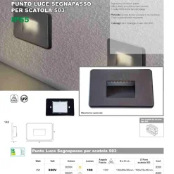 Segnapasso Led-Life Electronics Life luce segnapasso marrone led 2w 3000k da incasso per esterno ip65