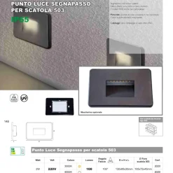 Segnapasso Led-Life Electronics Life segnapasso da incasso nero per esterno led 2w 4000k ip65 fp