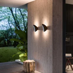 Applique Da Esterno-Linea Light alba applique da esterno grigia design ondulato led ip65