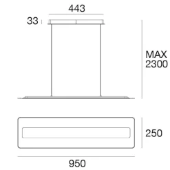 Lampadari Moderni-Linea Light antille lampadario bianco moderno led 45w 3000k