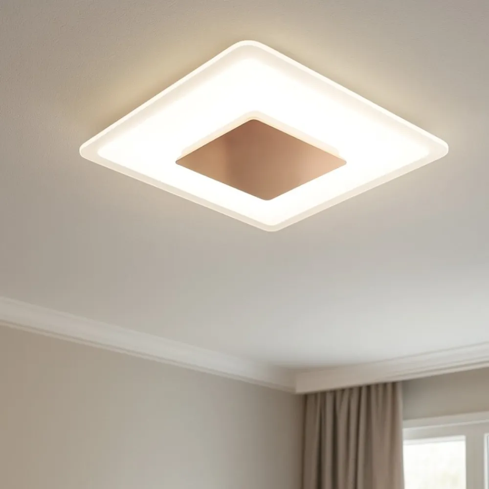 Plafoniere Moderne-Linea Light aruba s plafoniera camera da letto led 3000k rame