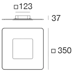 Plafoniere Moderne-Linea Light aruba s plafoniera led 19w 3000k quadrata cromo