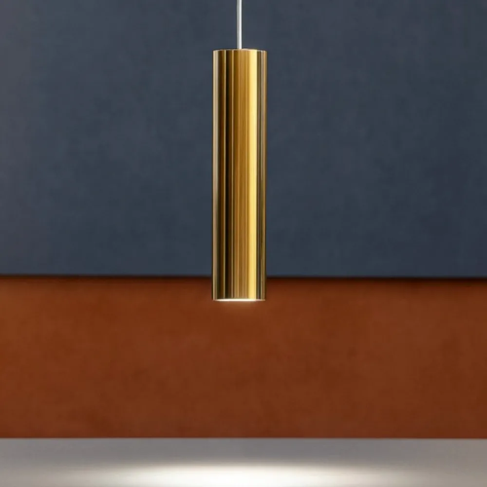 Lampade A Sospensione-Linea Light birba lampada a sospensione cilindro ottone lucido