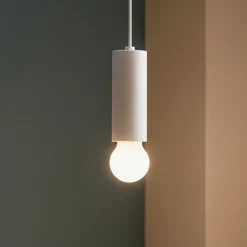 Lampade A Sospensione-Linea Light birba lampada a sospensione e27 bianca cilindrica