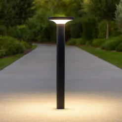 Lampioni Da Giardino-Linea Light bond lampione da giardino ip65 nero led 3000k h80 cm