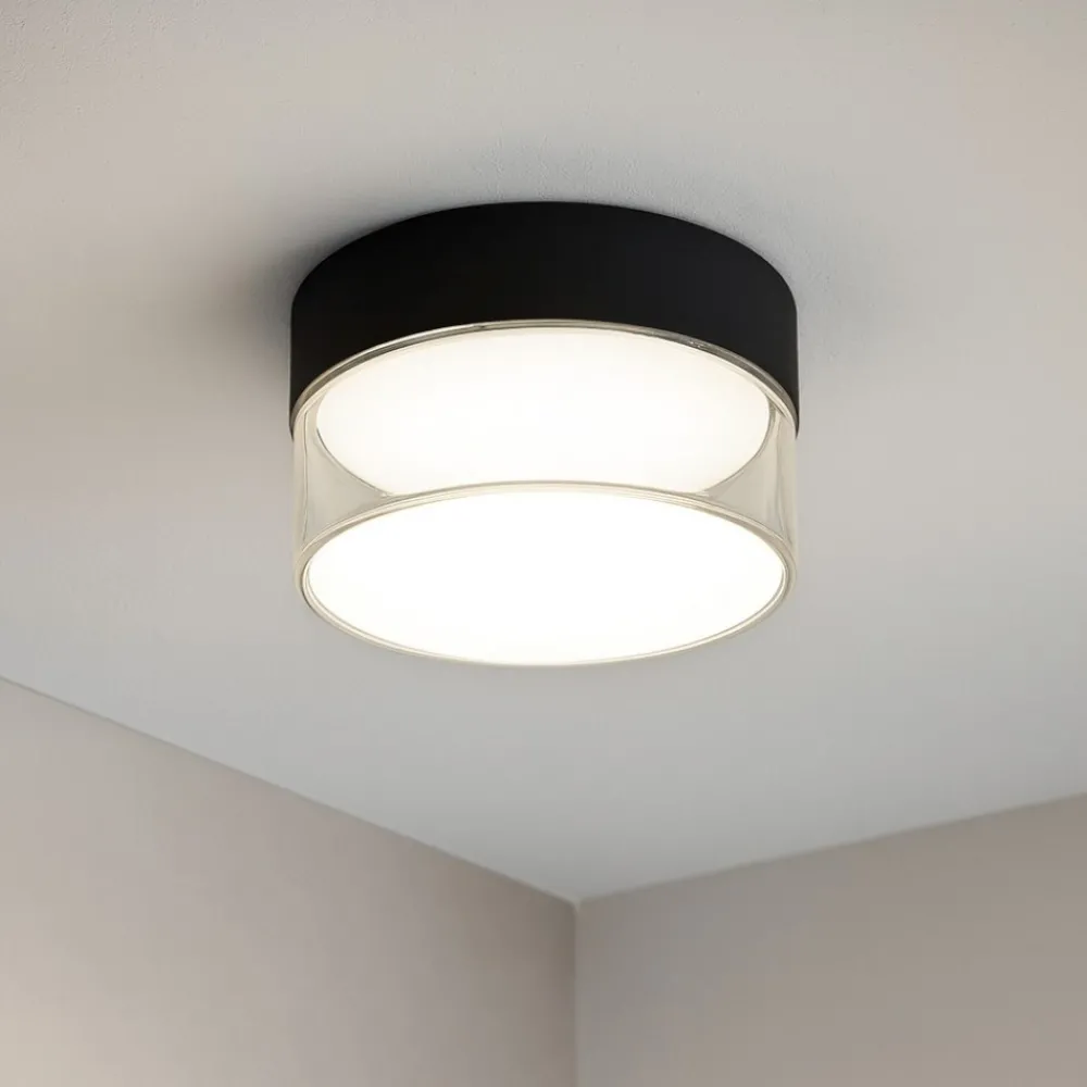 Plafoniere Moderne-Linea Light crumb plafone led 10w 3000k rotondo nero