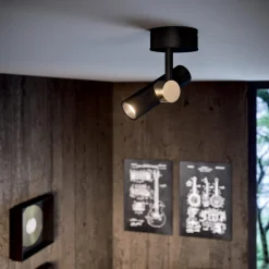 Applique Da Parete-Linea Light goose applique con spot nero oro led 11w 3000k orientabile