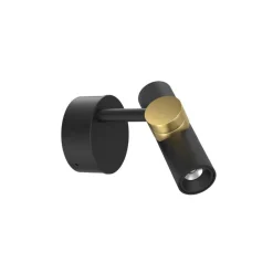 Applique Da Parete-Linea Light goose applique con spot nero oro led 11w 3000k orientabile
